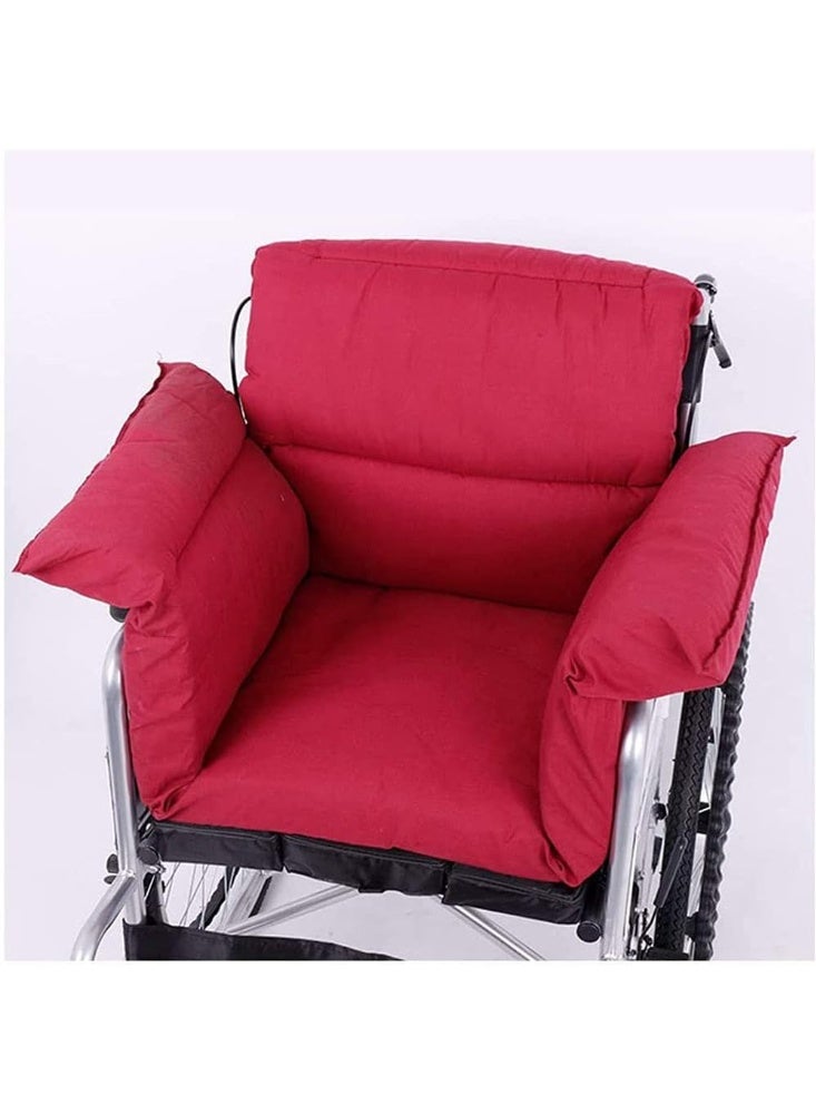 Wheelchair Cushion, Pain Relief, with Armrest Cover. Supports tailbone and back, Non-slip (Red) - Image 5
